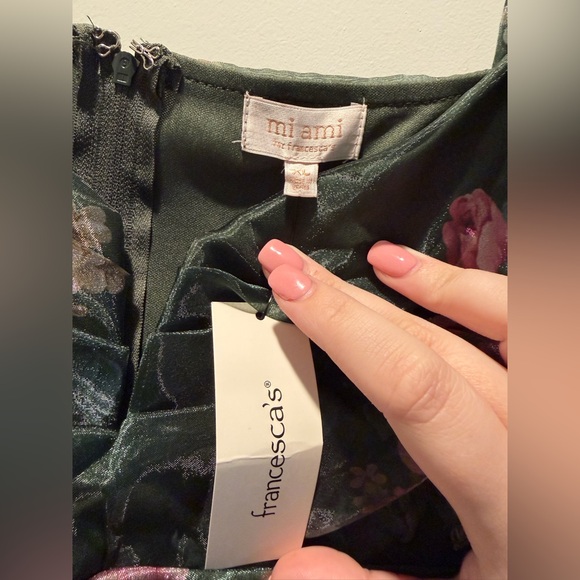 Miami by Francesca’s Green and Pink Floral Dress -  XL - Picture 4 of 6